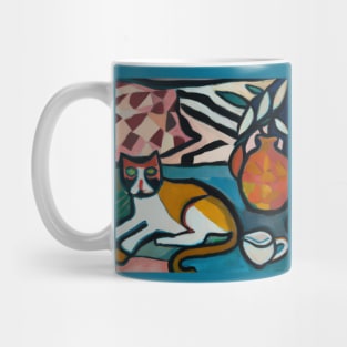 Cat Still Life in Style of Henri Matisse Mug